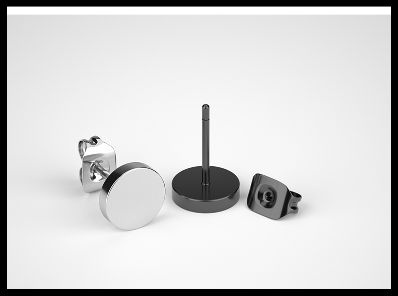 不易过敏!钛钢耳钉男士高级感时尚黑色光面磨砂单只个性潮男耳饰详情9