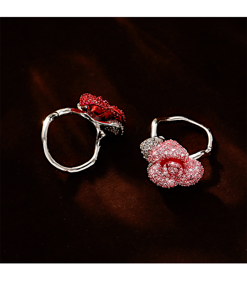 Hyacinth vintage harbor wind rojo rosa anillo moda temperamento ligero lujo superflash cien cierre anillo 2025 shake yin boom pic 6