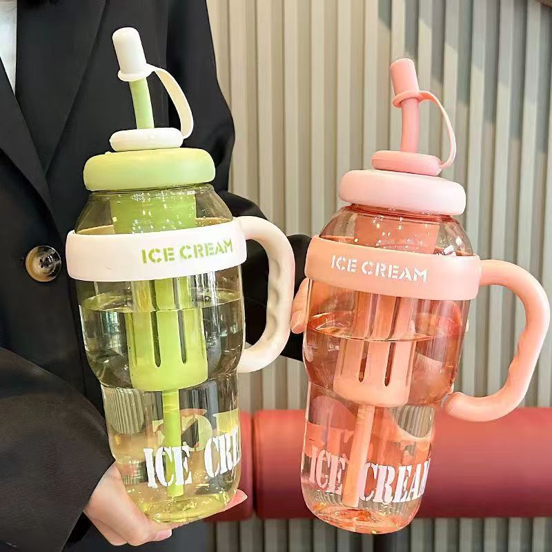 夏季高颜值冰霸杯女生巨无霸水杯奶茶杯带吸管茶漏大容量塑料水壶详情6