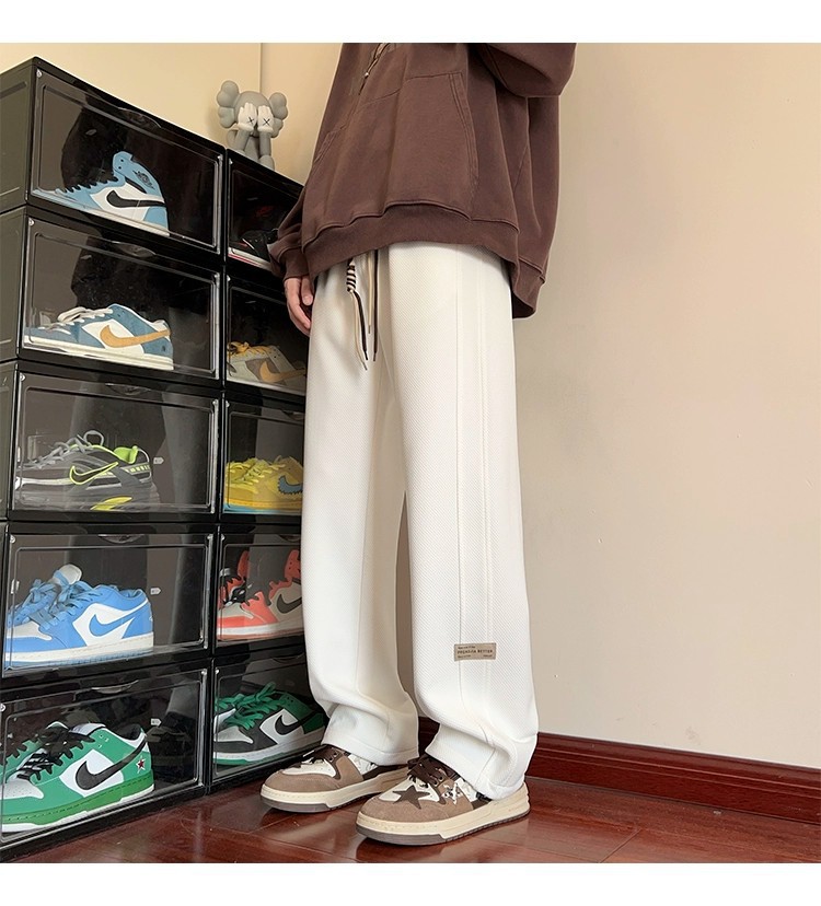 潮牌休闲裤子男宽松春秋新款抽绳运动裤青少年学生高级感卫裤长裤详情10