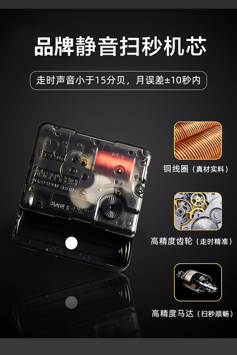 光芒万丈挂钟轻奢贝壳时钟客厅高档大气钟饰静音软装钟表创意壁钟n详情8