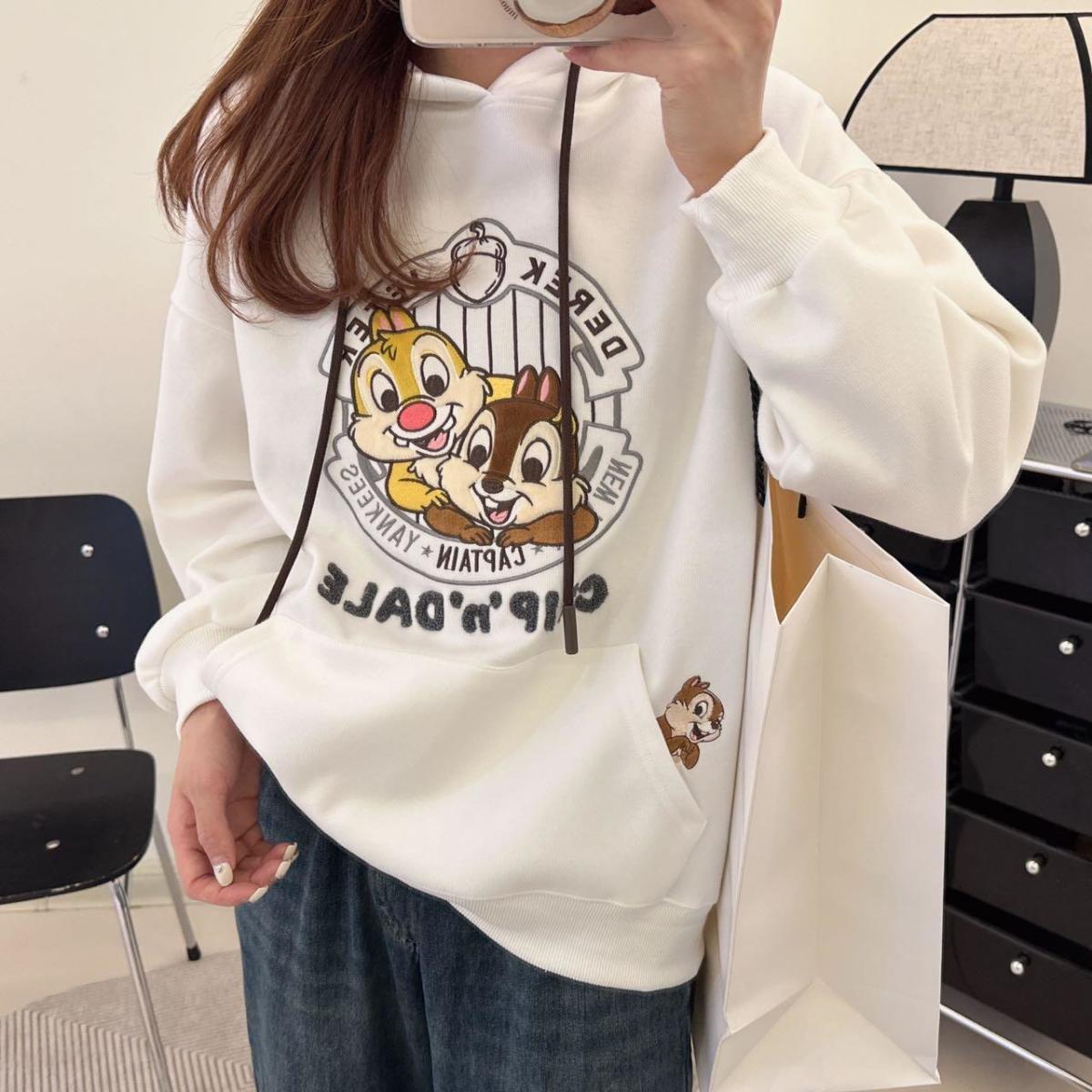 跨境東南亞臺灣現貨秋冬新款加绒連帽衛衣女卡通長袖寬鬆休閒上衣详情15