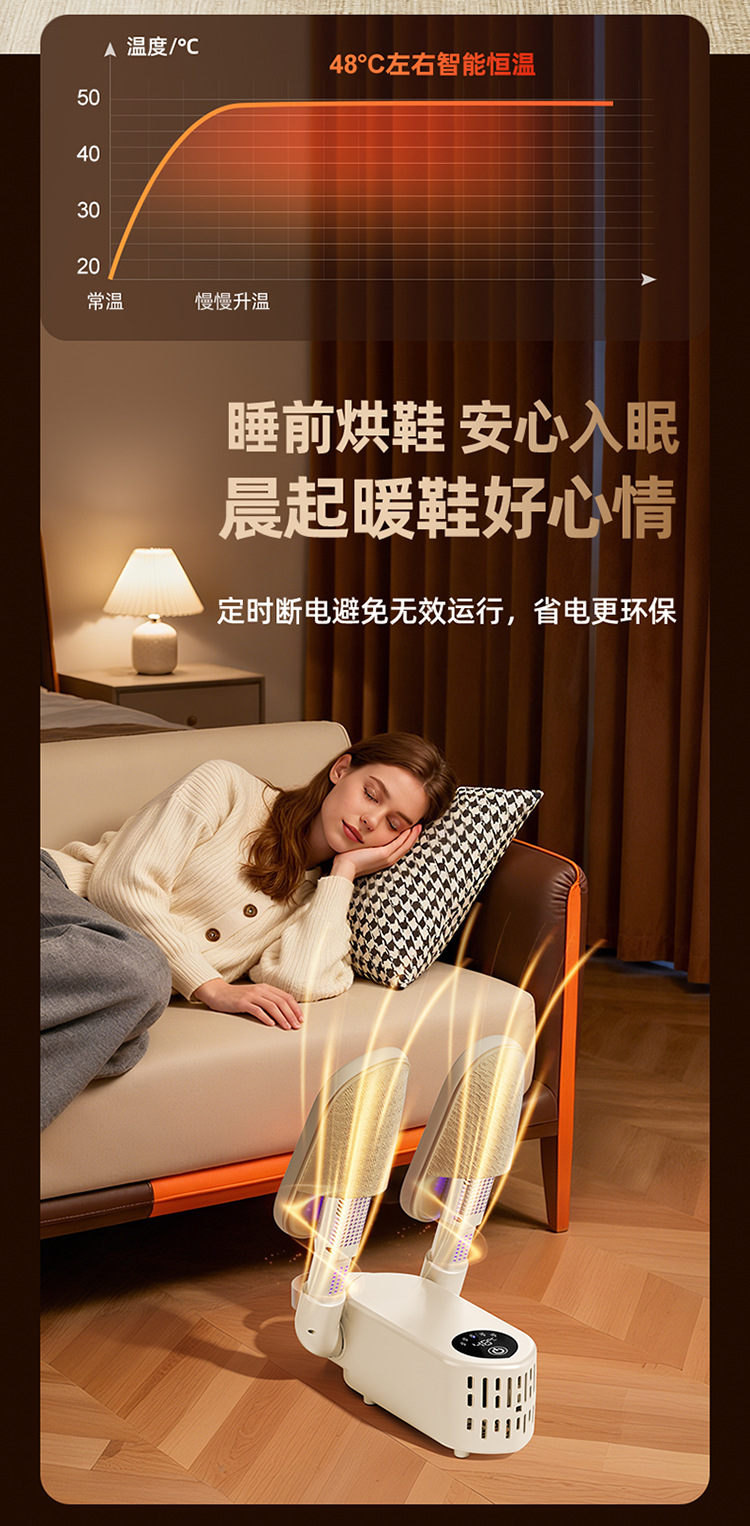 【五档定时】烘鞋器家用宿舍鞋子烘干神器除臭杀菌定时烘鞋器X22详情14