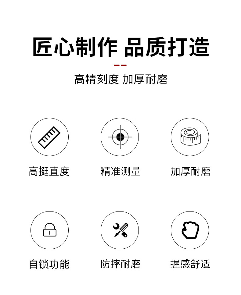 黑金碳钢荧光绿5米卷尺工业级耐磨10米钢卷尺加厚防摔盒尺7.5米米详情2