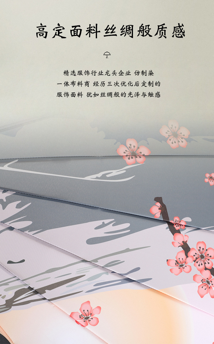 新款时尚复古油画24骨直杆伞实木手柄长柄伞加印logo雨伞古风伞详情15