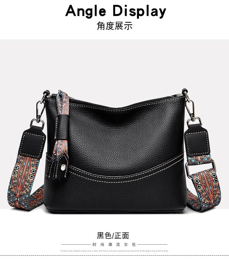 真皮流浪包女包头层牛皮包街拍新款潮时尚百搭三层软皮单肩斜挎包详情17