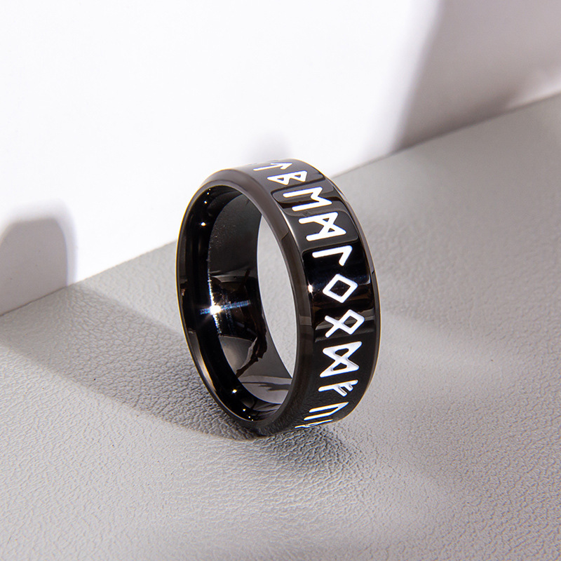 The new Viking stainless steel ring and Rune totem ring for men from the Nordic cross-border Amazon temu pic 7