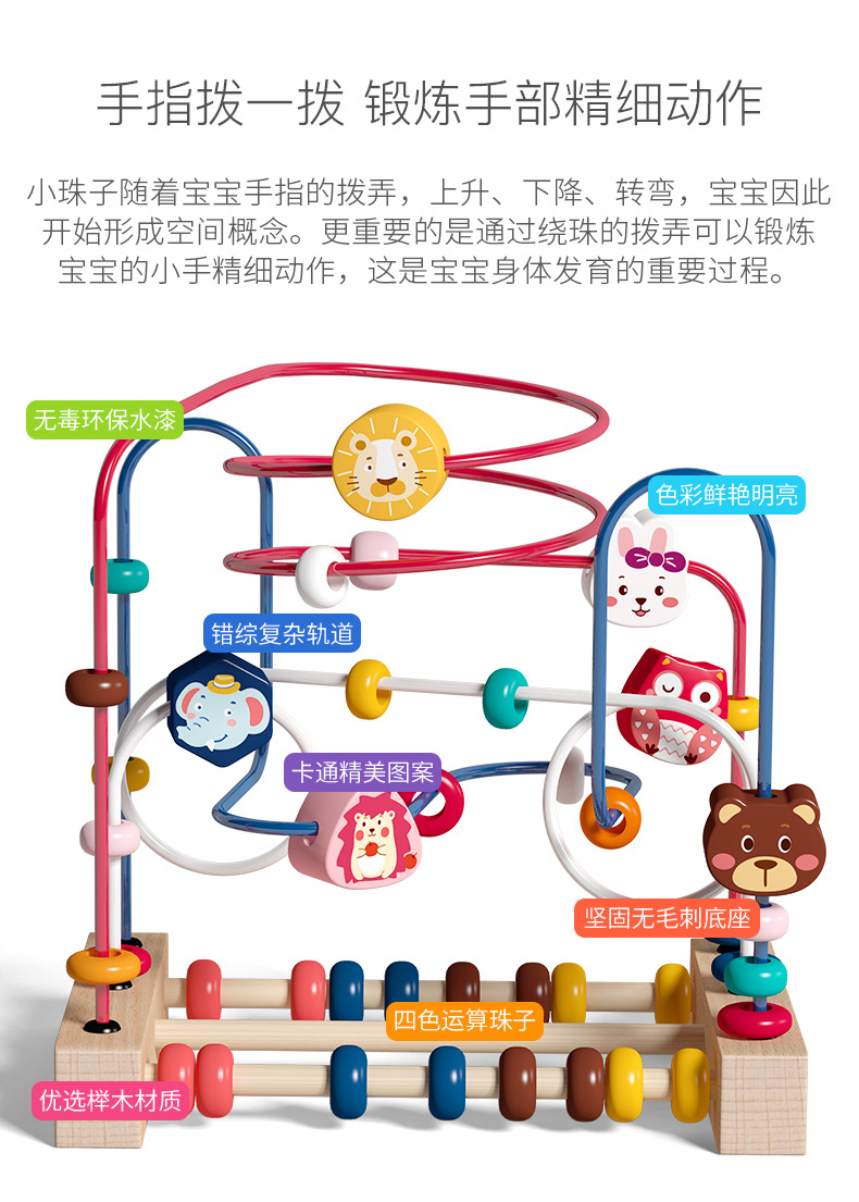 儿童丘比特水果动物绕珠多功能益智积木玩具串珠男孩女孩宝宝早教详情2