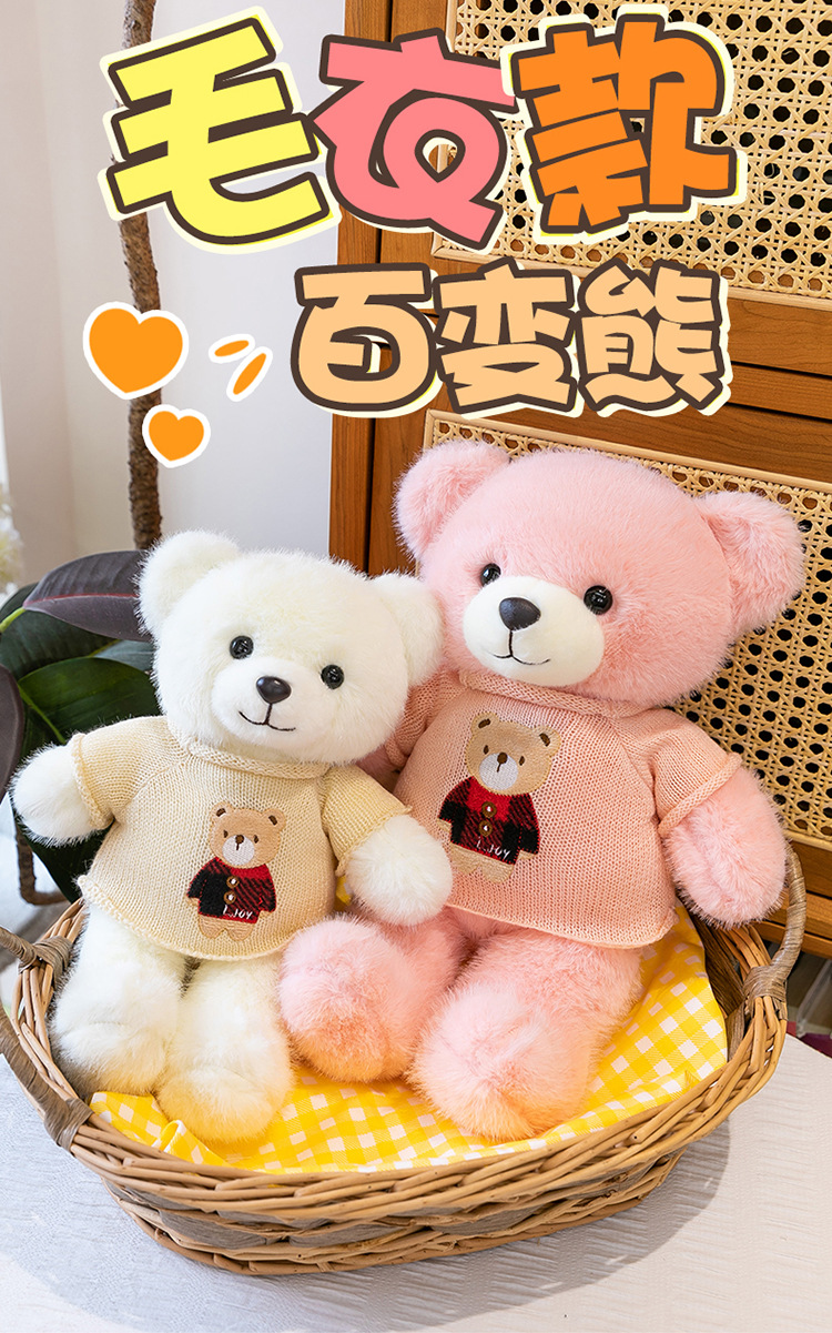 毛衣泰迪熊公仔毛衣百变小熊毛绒玩具情人节送女生布娃娃礼物熊送详情1