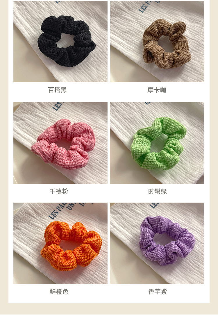 Colorful woolen knitted hair band and headband for women, simple and elegant, high-elasticity and durable leather band hair accessory pic 4
