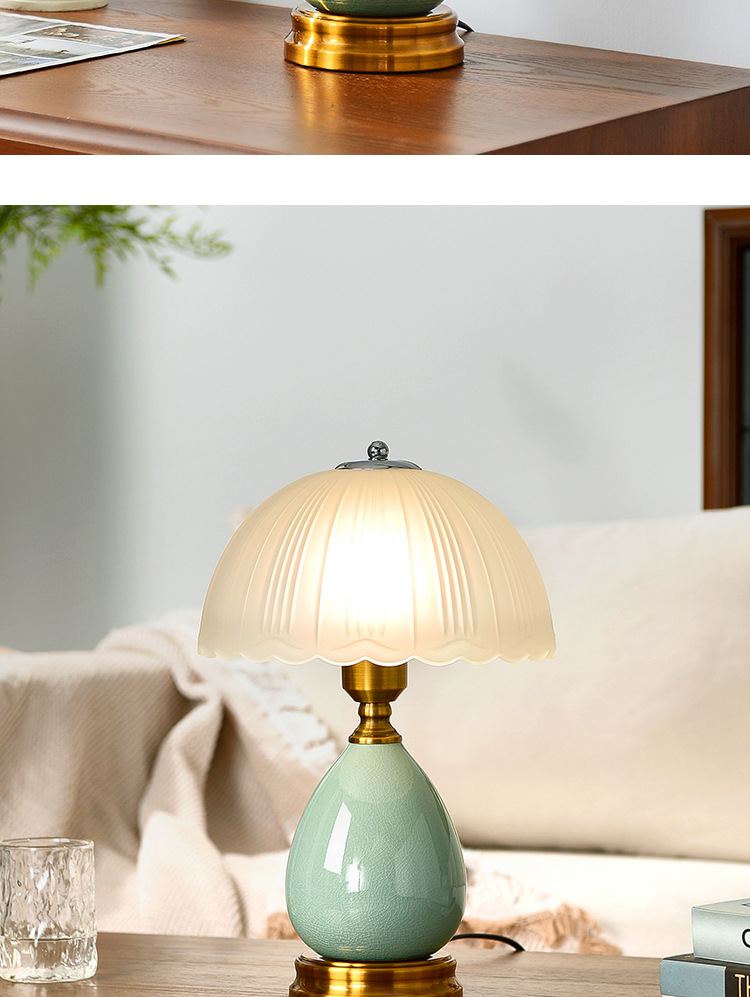 陶瓷台灯美式复古卧室床头台灯网红爆款中山灯具跨境电商外贸工厂详情10