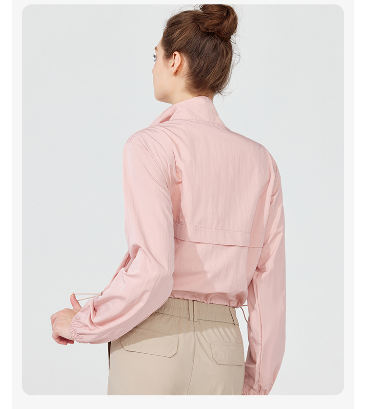 Windproof down jacket, thin casual sun protection yoga wear, smock top, long-sleeved, loose sports jacket for spring and summer, women pic 22