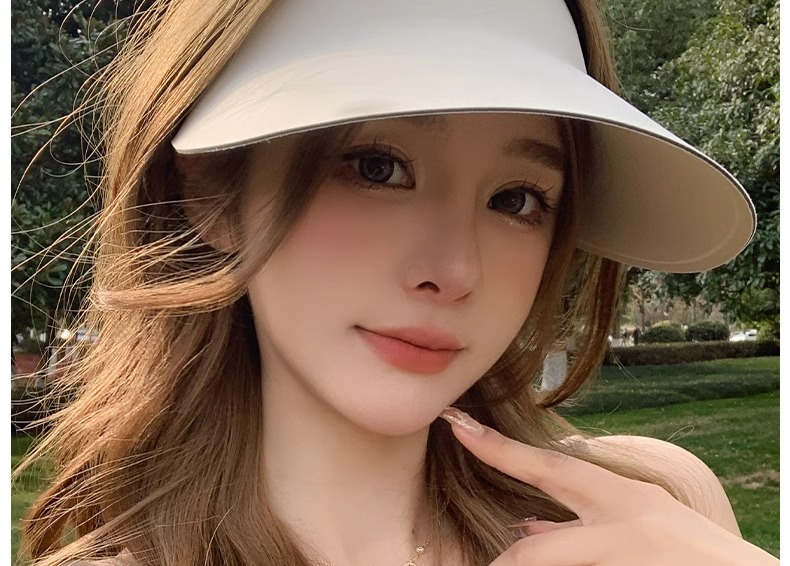 夏季防晒帽子女遮阳帽防紫外线upf50+无痕一体太阳帽骑车空顶帽详情4