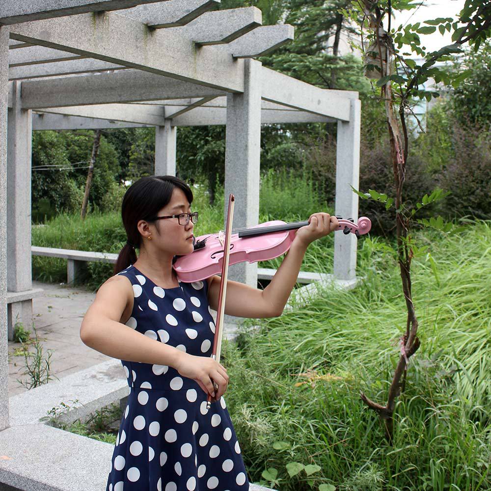 Factory direct sales of colored violins, wooden violins, beginners, adults and children practice solid wood violins (violin) pic 4