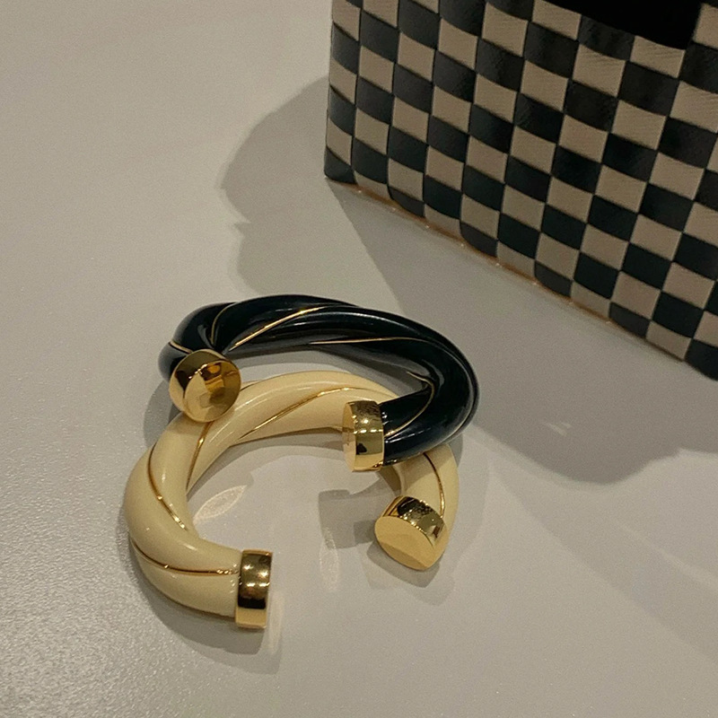 法国复古小众设计扭结设计马卡龙开口手镯个性中古独特轻奢高级感详情20