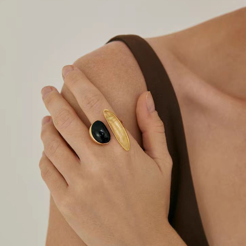 天然茶晶可调节吊坠项链铜镀真金耳钉戒指轻奢小众设计高级感项女详情5