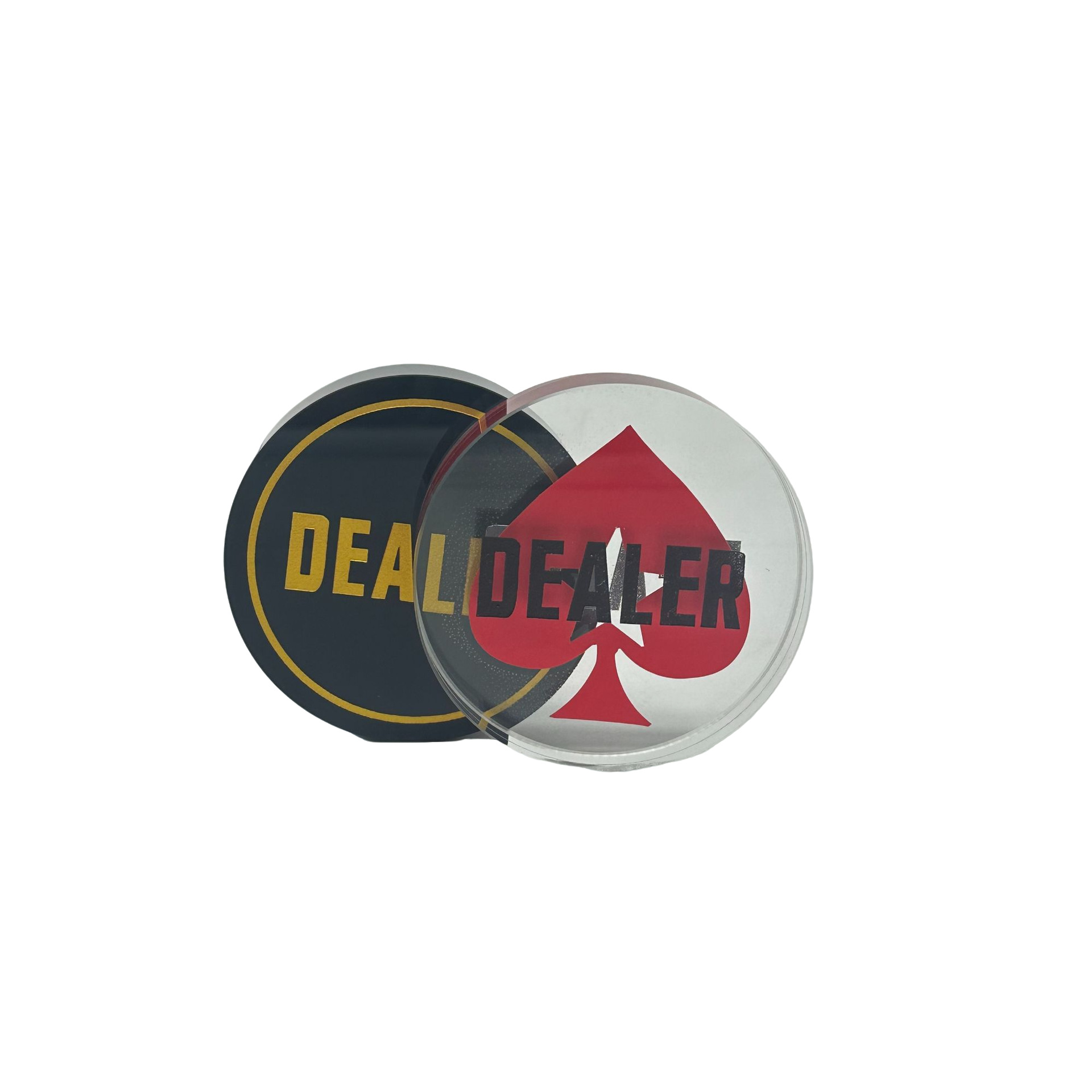 现货直供水晶庄码双面梭哈德州扑克黑杰克圆形红桃水晶压牌器批发详情6