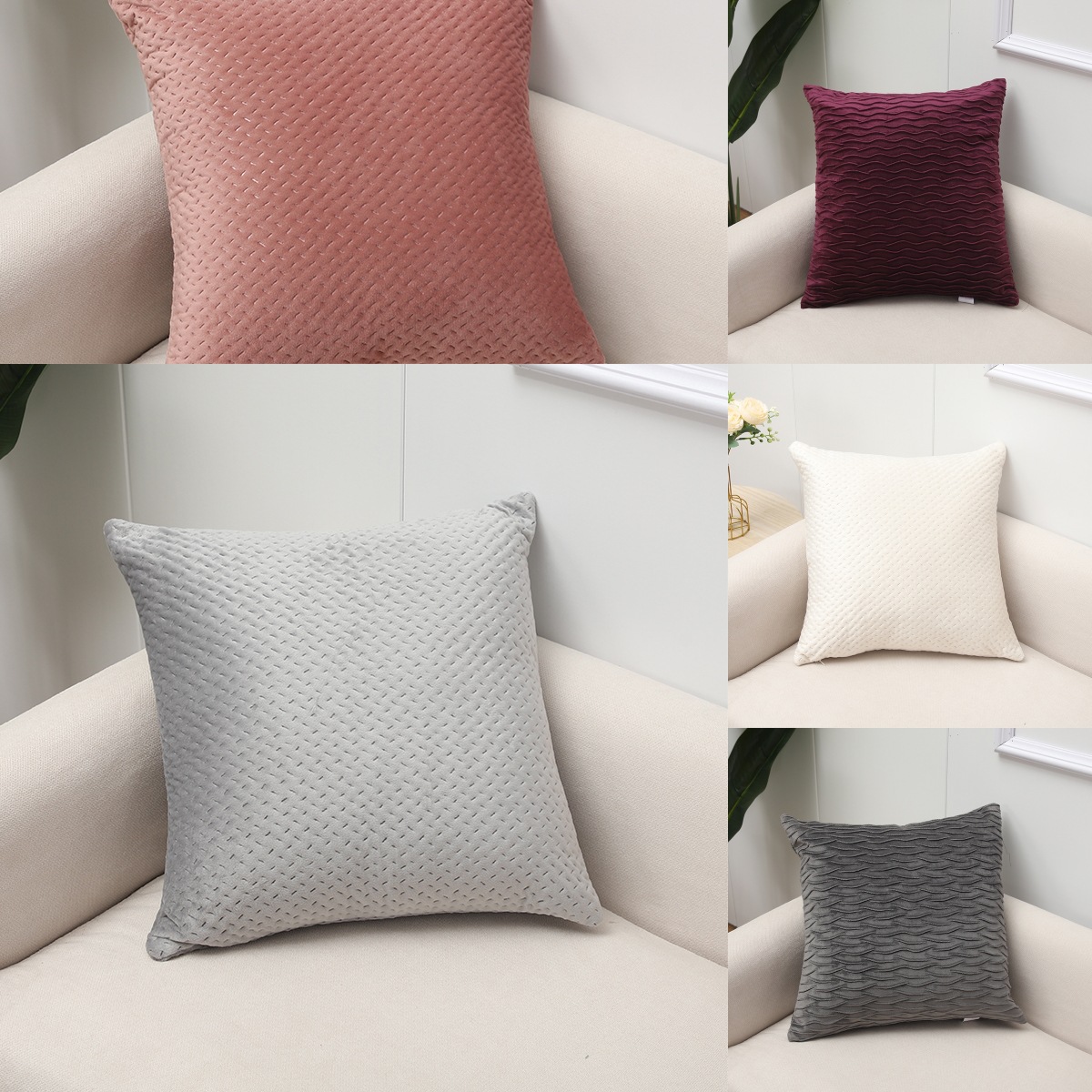 荷兰绒抱枕套清仓 棉麻抱枕天鹅绒枕套简约烫金靠枕套含枕芯靠垫详情6