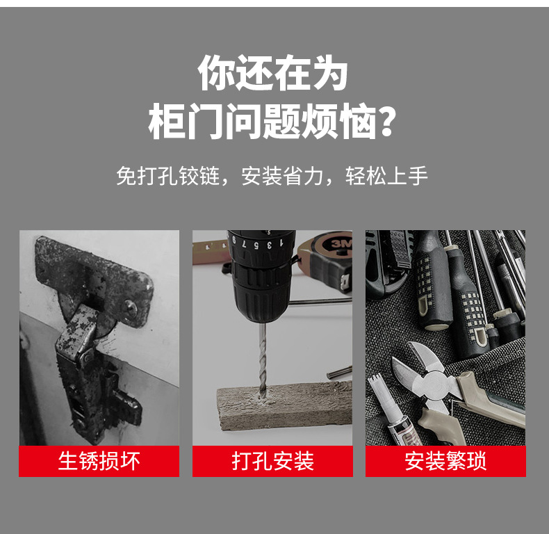 加厚不锈钢铰链静音缓冲橱柜衣柜柜门飞机合页液压弹簧折页批发详情3