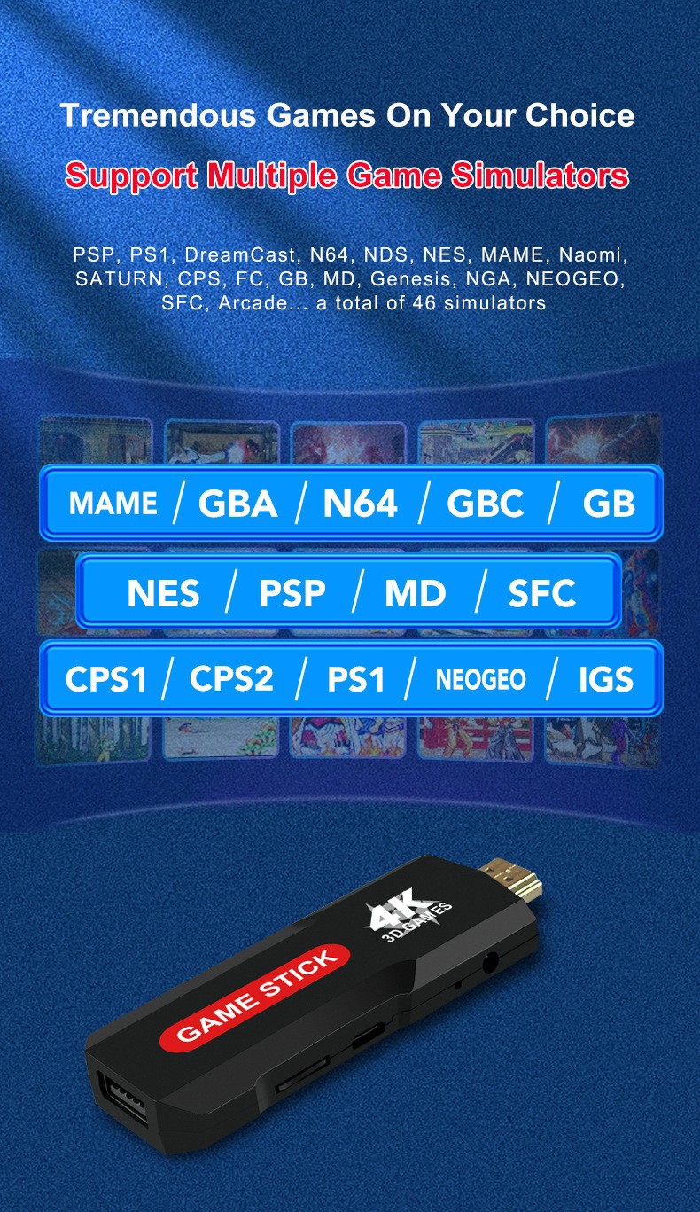 X2 single-system home nostalgic game console for export, 64G ultra-high-definition input wireless controller game console pic 2