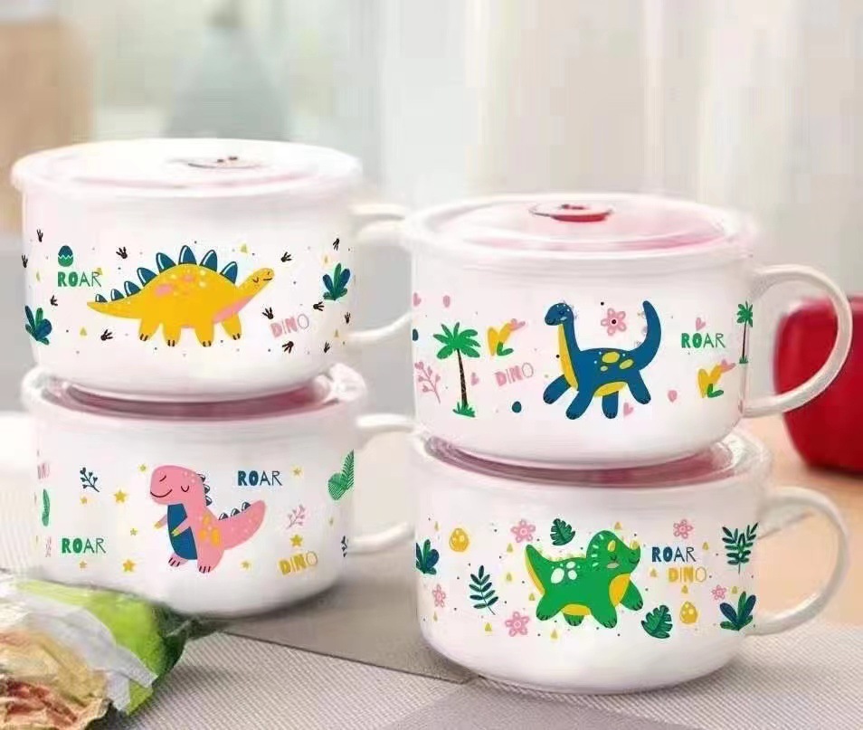 韩式陶瓷礼品保鲜碗餐具面杯泡面碗j加印logo日用百货卡通套装详情3
