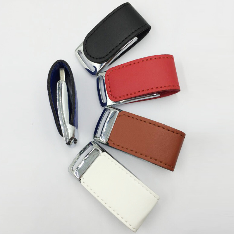 工厂批发钥匙扣皮套U盘32g皮革商务礼品优盘16g支持印LOGO64G详情6