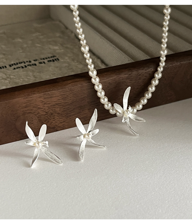 925 sterling silver Shijia Pearl Orchid Necklace for women, simple chocker, elegant and high-end, short necklace 7131A pic 15