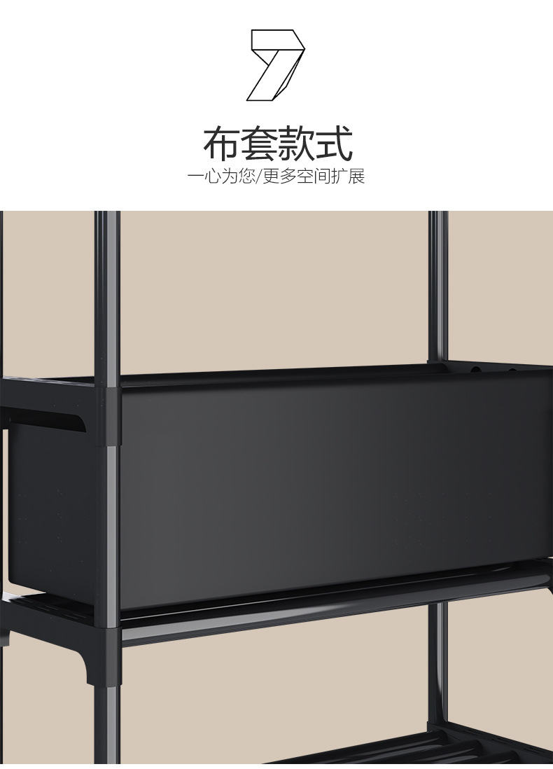Simple coat rack, floor-standing indoor clothes hanger, bedroom clothes double-pole rack, household clothes drying rack, dormitory clothes drying rack pic 14