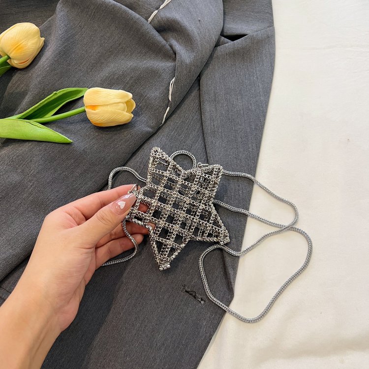 跨境2024夏新款小香风镂空金属星星包晚宴包单肩斜挎气质链条女包详情134