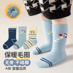点胶防滑袜地板袜1-3岁宝宝婴儿袜子秋冬儿童中筒袜a类棉学步袜详情5