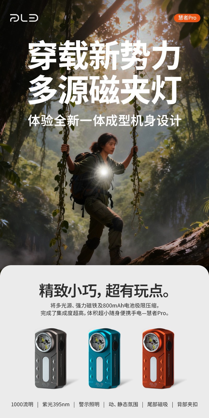 2026跨境新品强光EDC铝合金迷你手电筒磁吸USB炫彩多功能口袋帽夹详情10