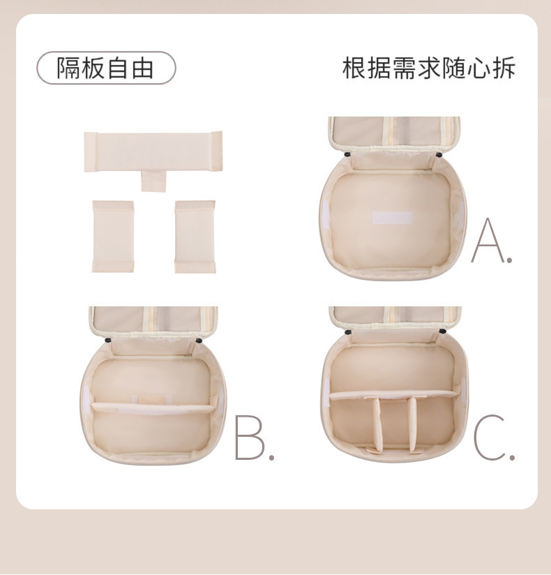 New light luxury makeup bag, portable large-capacity travel toiletry bag, multi-compartment hand-held cosmetics and makeup bag pic 7