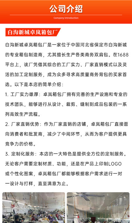 批发商务双肩包可印LOGO笔记本电脑包户外防泼水高质量礼品男背包详情2