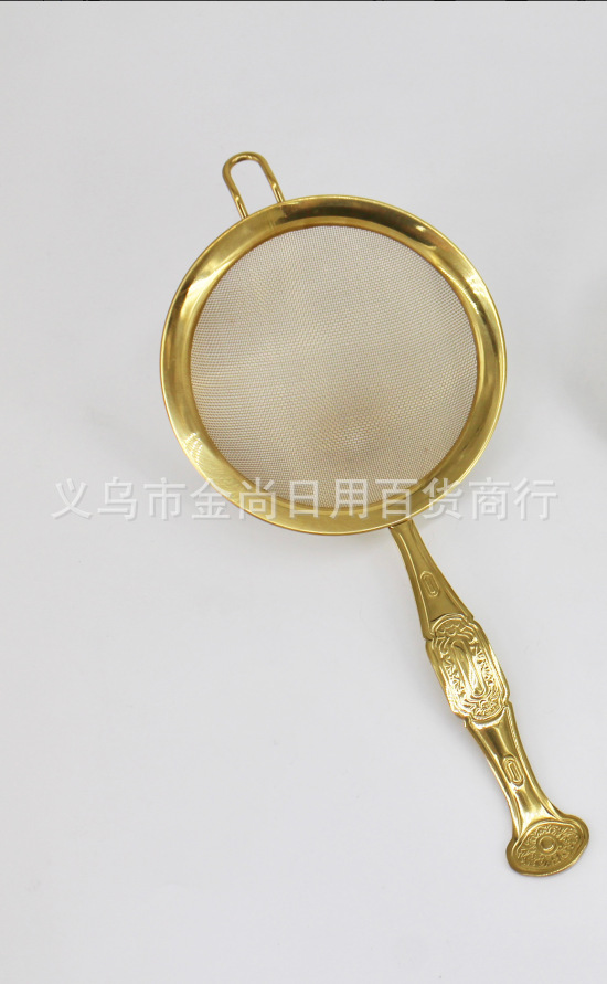 Household Ruyi handle 30-mesh deep mesh 201 stainless steel corrugated mesh oil leakage isolation ultra-dense flour screen mesh household mesh leakage pic 4