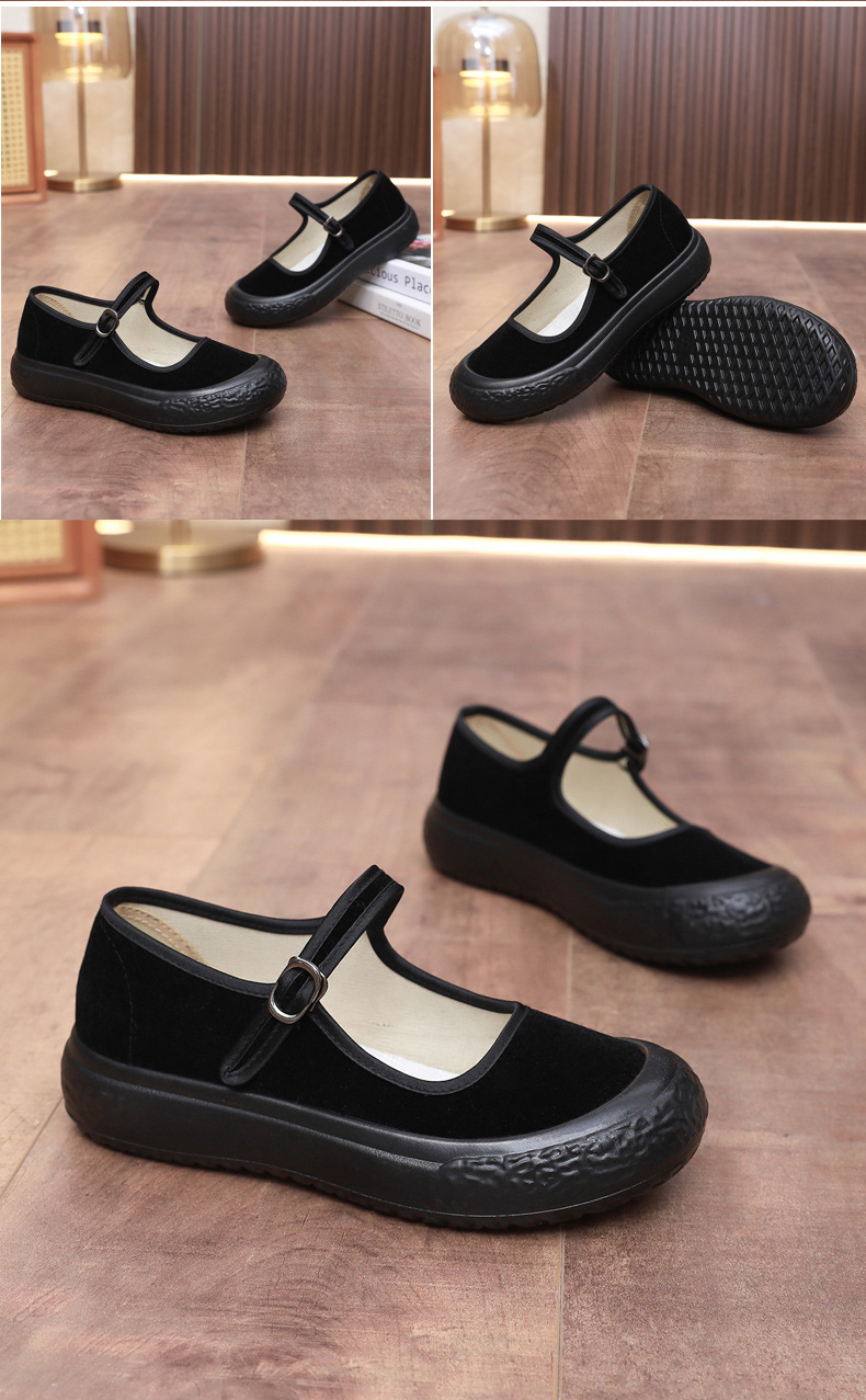 老北京布鞋女厚底工作鞋轻便软底上班黑布鞋酒店礼仪舞蹈鞋妈妈鞋详情20