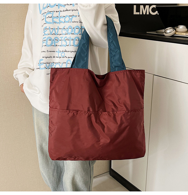 日系云朵包可折叠便携单肩手提收纳袋子大容量拉链超市买菜包防水详情21