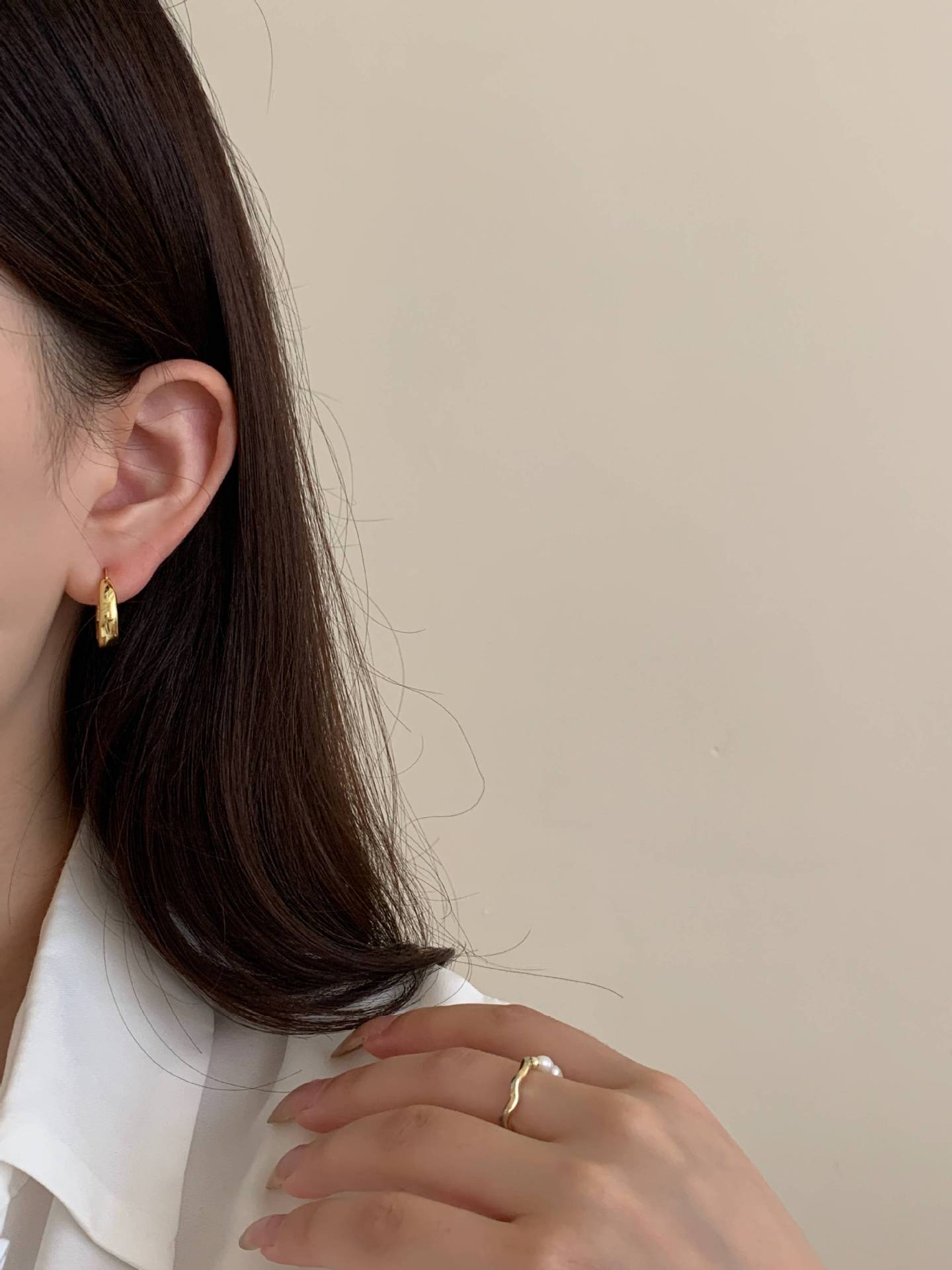 新款冷淡风不规则耳环百搭设计感轻奢气质小众高级秋冬金属耳饰品详情8