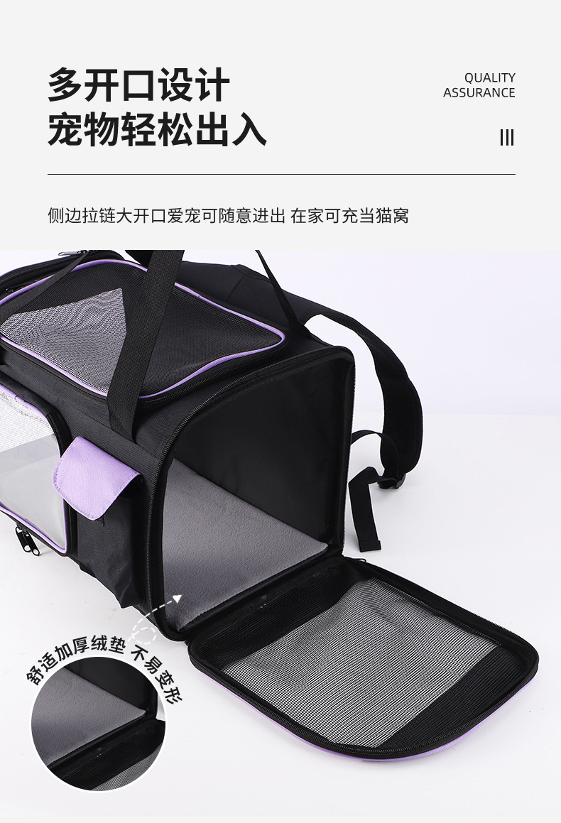 戎咖宠物跨境牛津布宠物背包可手提大容量电视机包外出便携透气宠物双肩包便携猫包详情6