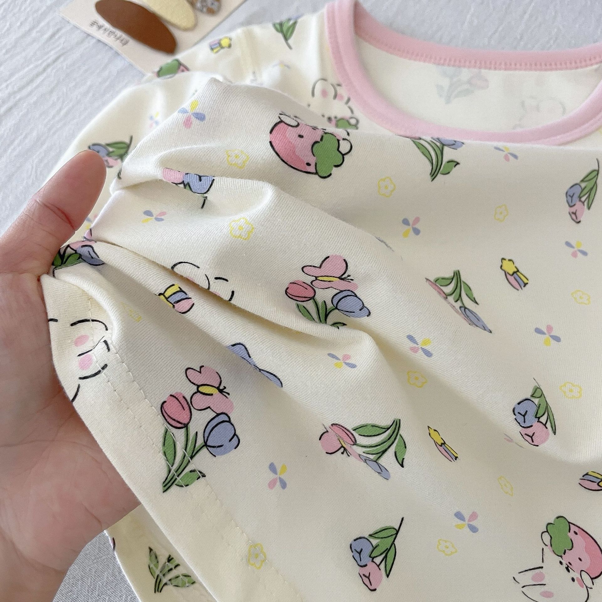 A类纯棉男女童宝宝秋季家居服内衣套装韩版无感印花睡衣秋衣秋裤详情19