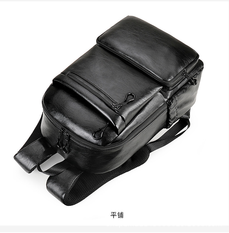 皮料款商务休闲双肩背包电脑包出差旅行背包学生书包行李包徒步包详情21