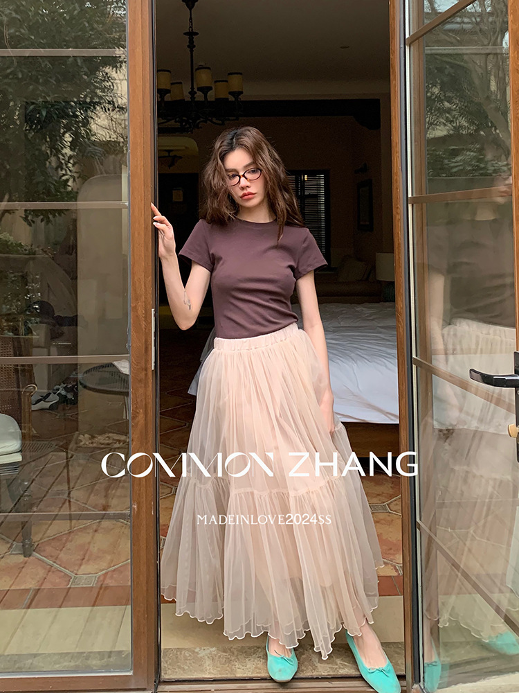 CZZHANG Summer Korean-style multi-color, niche, versatile and simple basic short-sleeved T-shirt for women A10099 pic 38