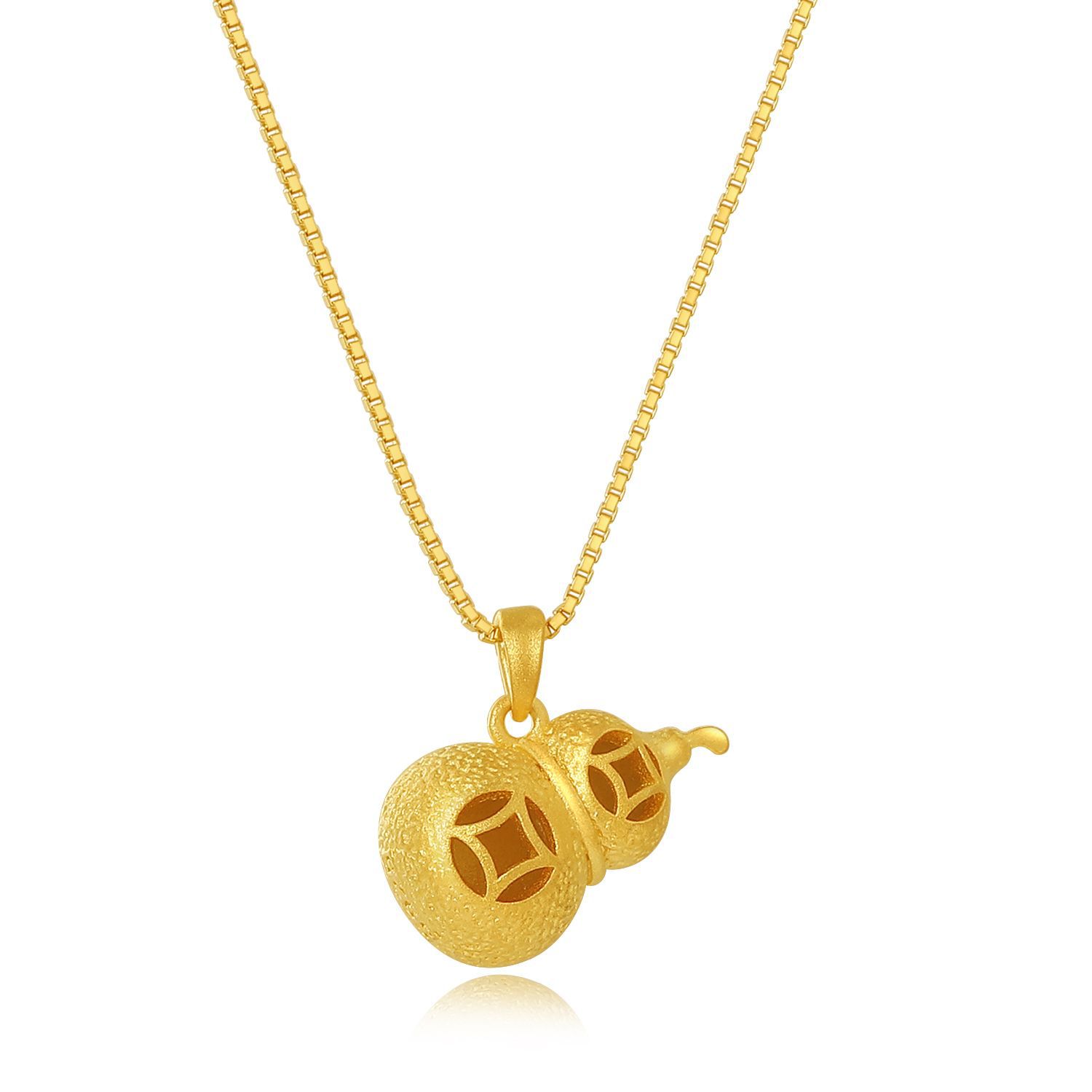 s925纯银 古法拉丝葫芦吊坠项链轻奢高级感新品黄金同款锁骨链详情3