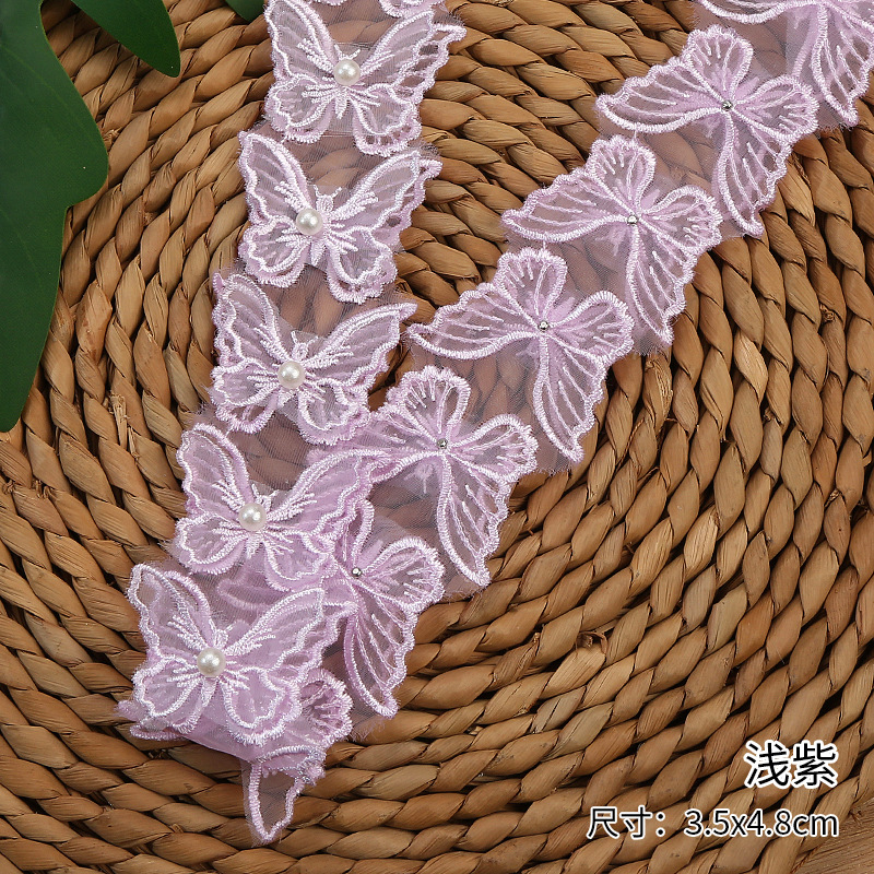 New product: 3.5x4.8CM multi-color three-dimensional double-layer butterfly polyester water-soluble lace DIY accessory decorative lace pic 8