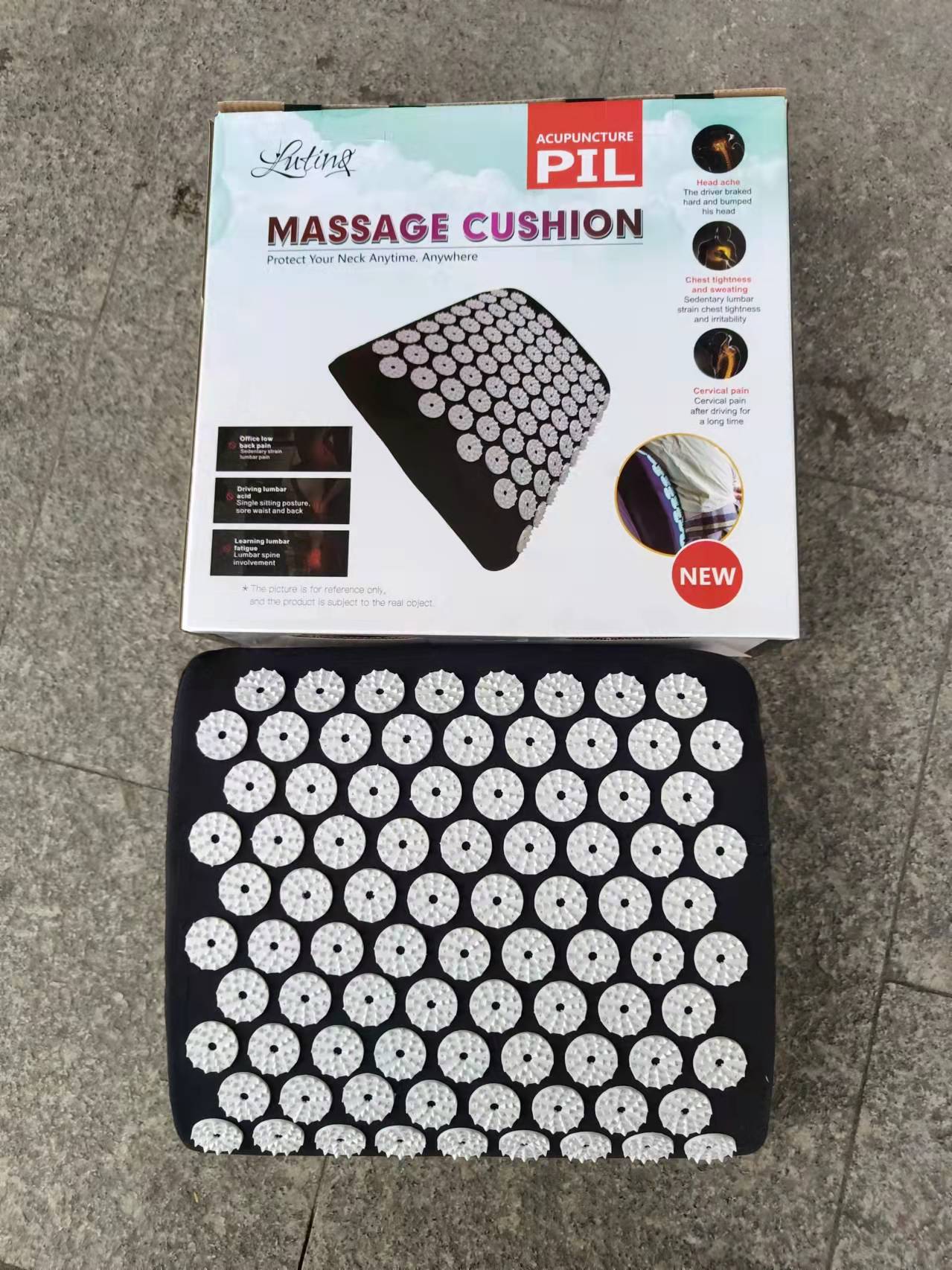 0.1源头厂家新款针刺瑜伽按摩腰靠枕腰部按摩枕针刺枕头特制穴位腰枕详情3