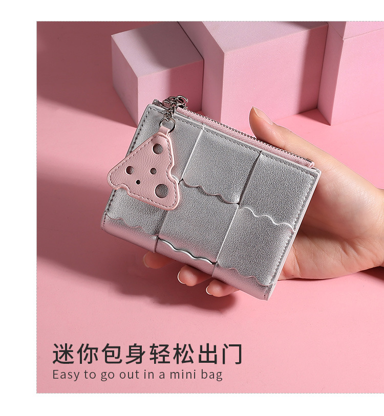 2024新款原创饼干编织短款钱包多卡位小巧精致简约证件包零钱包女详情3
