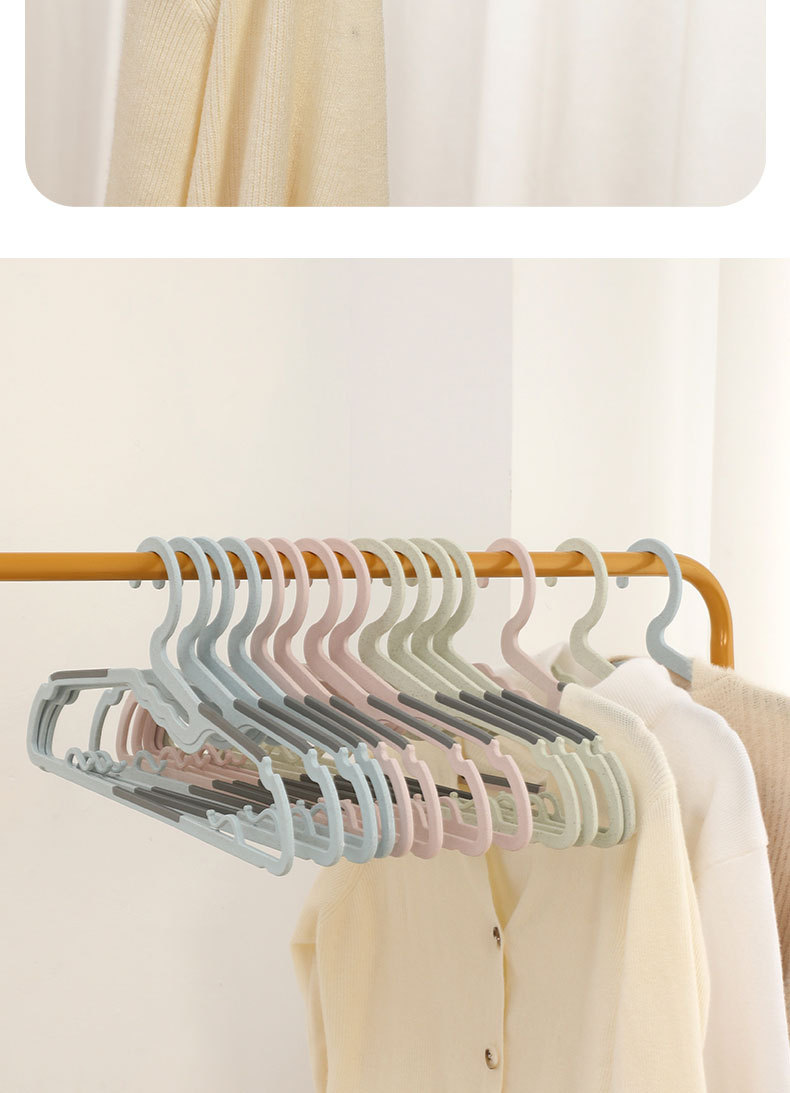 小领口防滑衣架家用挂衣架无痕防鼓包衣架宿舍卧室加粗塑料晾衣架详情10