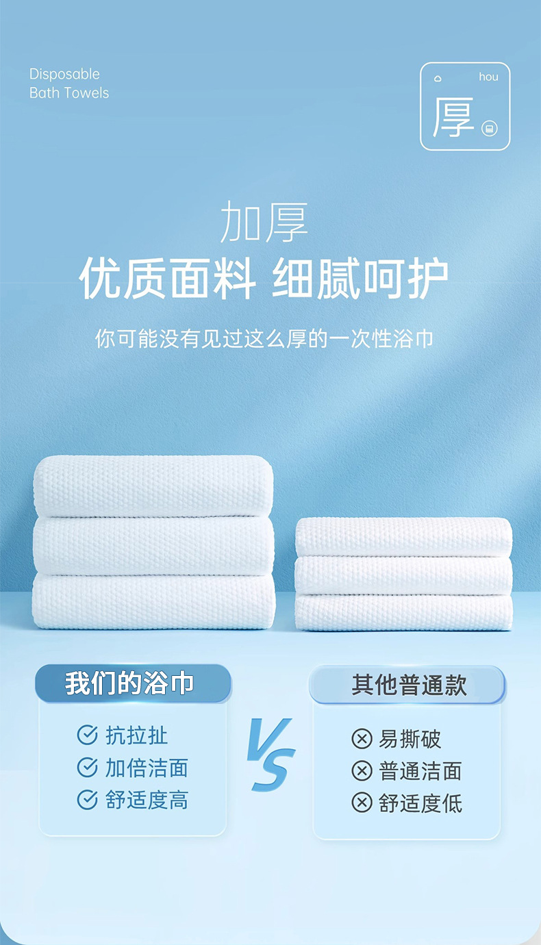 Disposable compressed bath towel + towel set 70×140, enlarged and thickened, portable for travel and home use, absorbent for washing face pic 5
