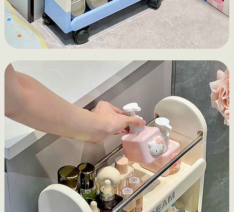 缝隙超窄柜冰箱外侧厨房卫生间浴室置物架洗衣机边收纳夹缝置物架详情14