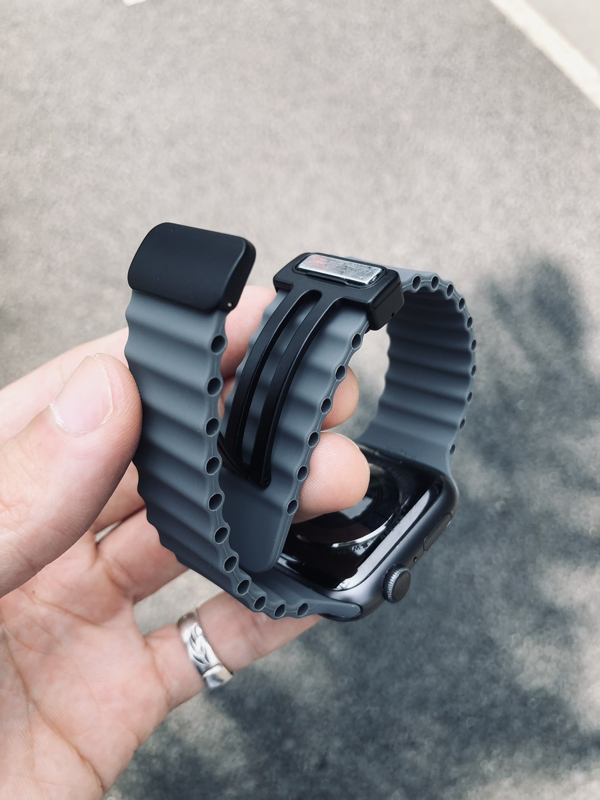 新款海洋透气硅胶磁吸简约适用苹果手表带AppleWatch456iwatch789详情9