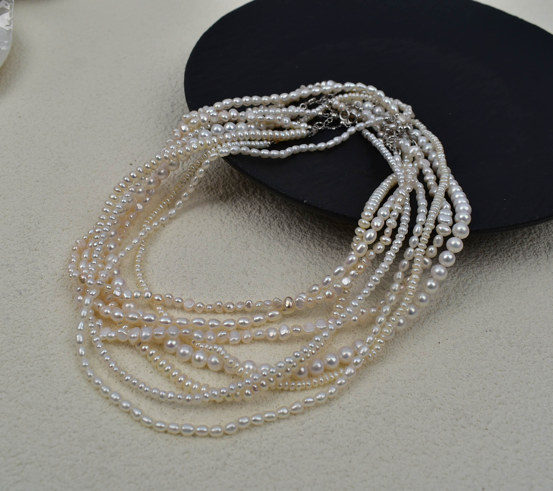 天然淡水真珍珠项链百搭925银2-3小珍珠颈链时尚简约小扁珠锁骨链详情14